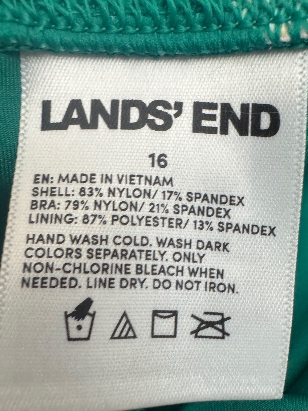 NEW Lands' End Island Emerald Petunia Floral Monokini One Piece Swimsuit Sz 16 - Picture 10 of 12